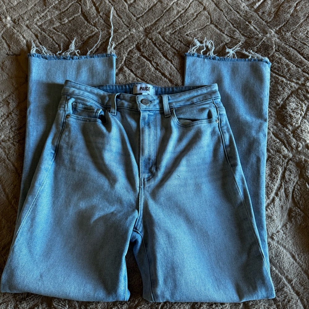 PAIGE Women's Light Blue Ankle Jeans